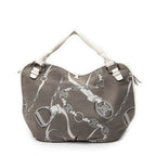 Shoulder Bag Large Bittersweet Grey Macadam Print Canvas