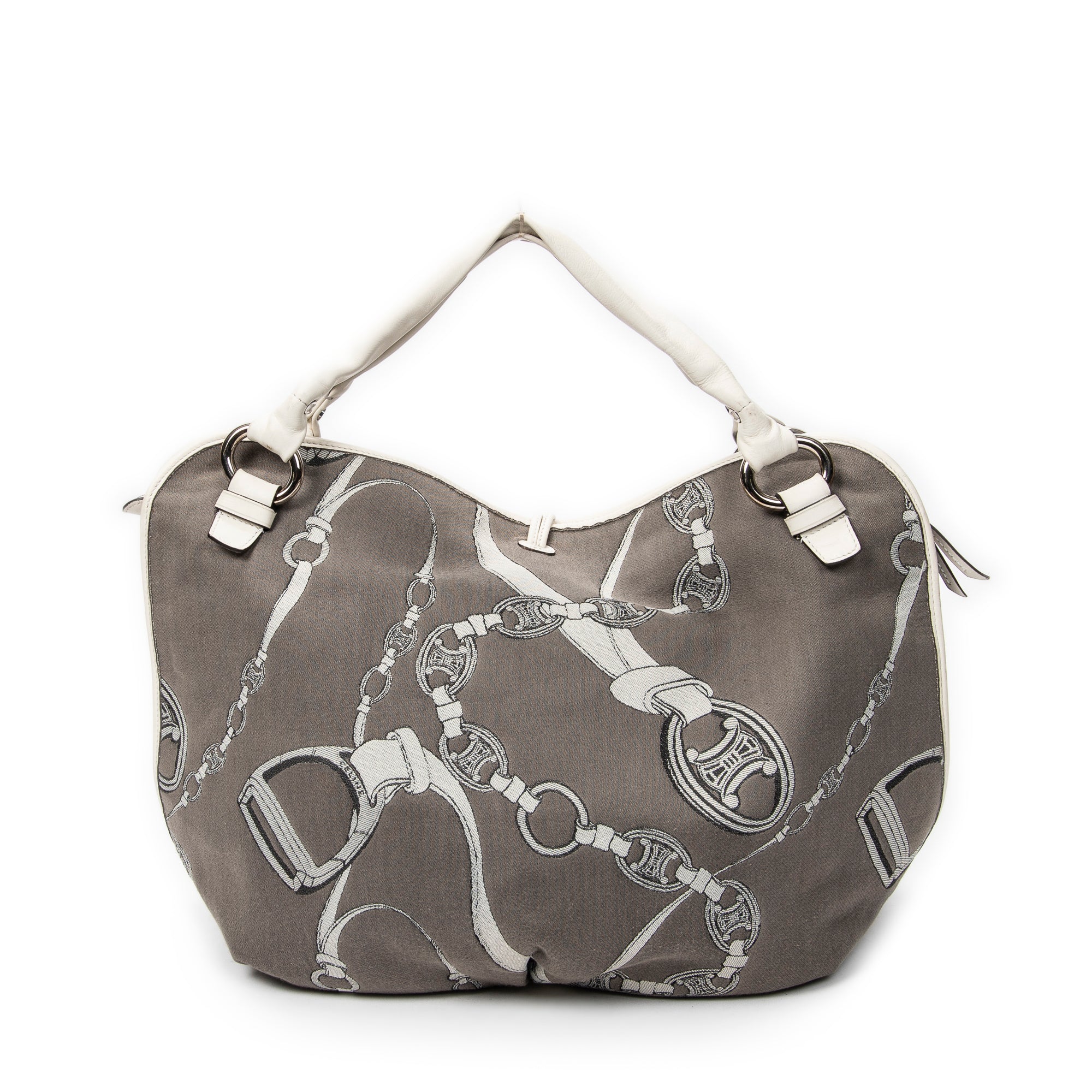 Shoulder Bag Large Bittersweet Grey Macadam Print Canvas