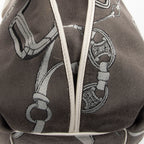 Shoulder Bag Large Bittersweet Grey Macadam Print Canvas