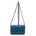 Shoulder Bag Classic Wallet on Chain Blue Quilted Lambskin Leather