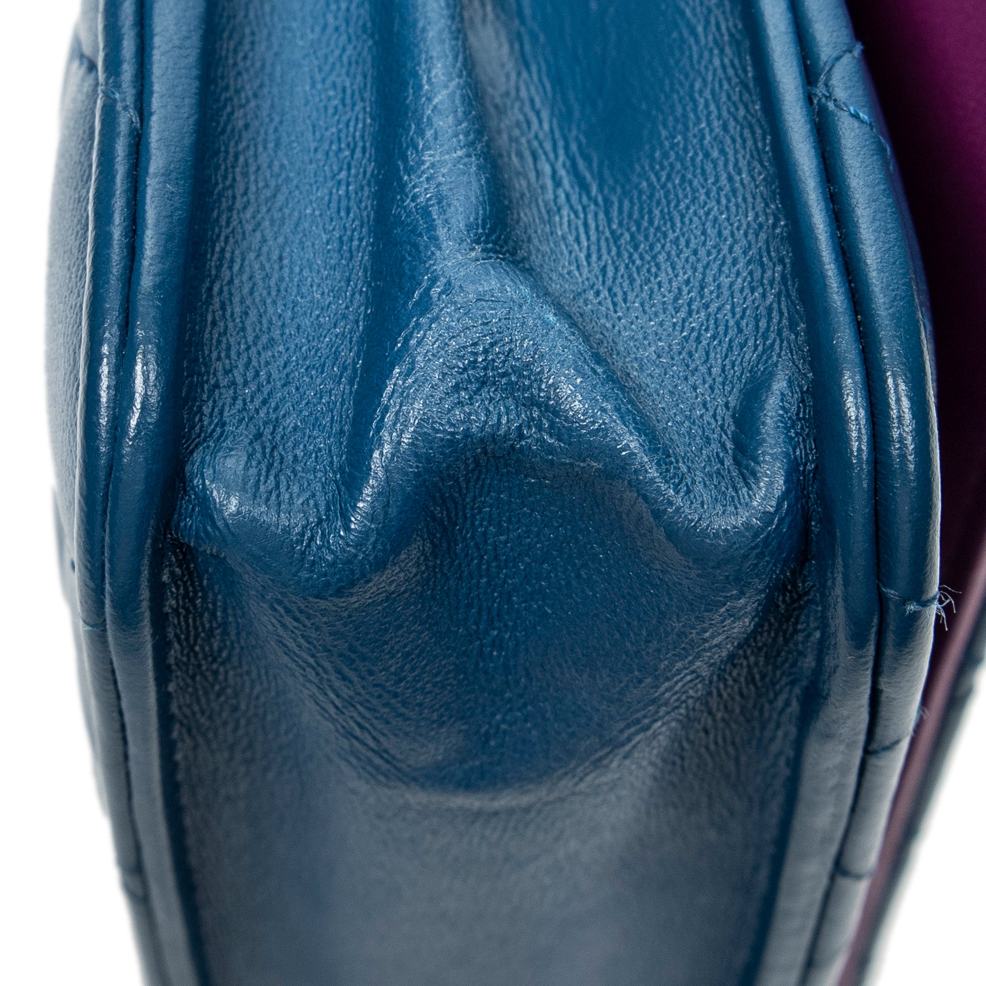 Shoulder Bag Classic Wallet on Chain Blue Quilted Lambskin Leather