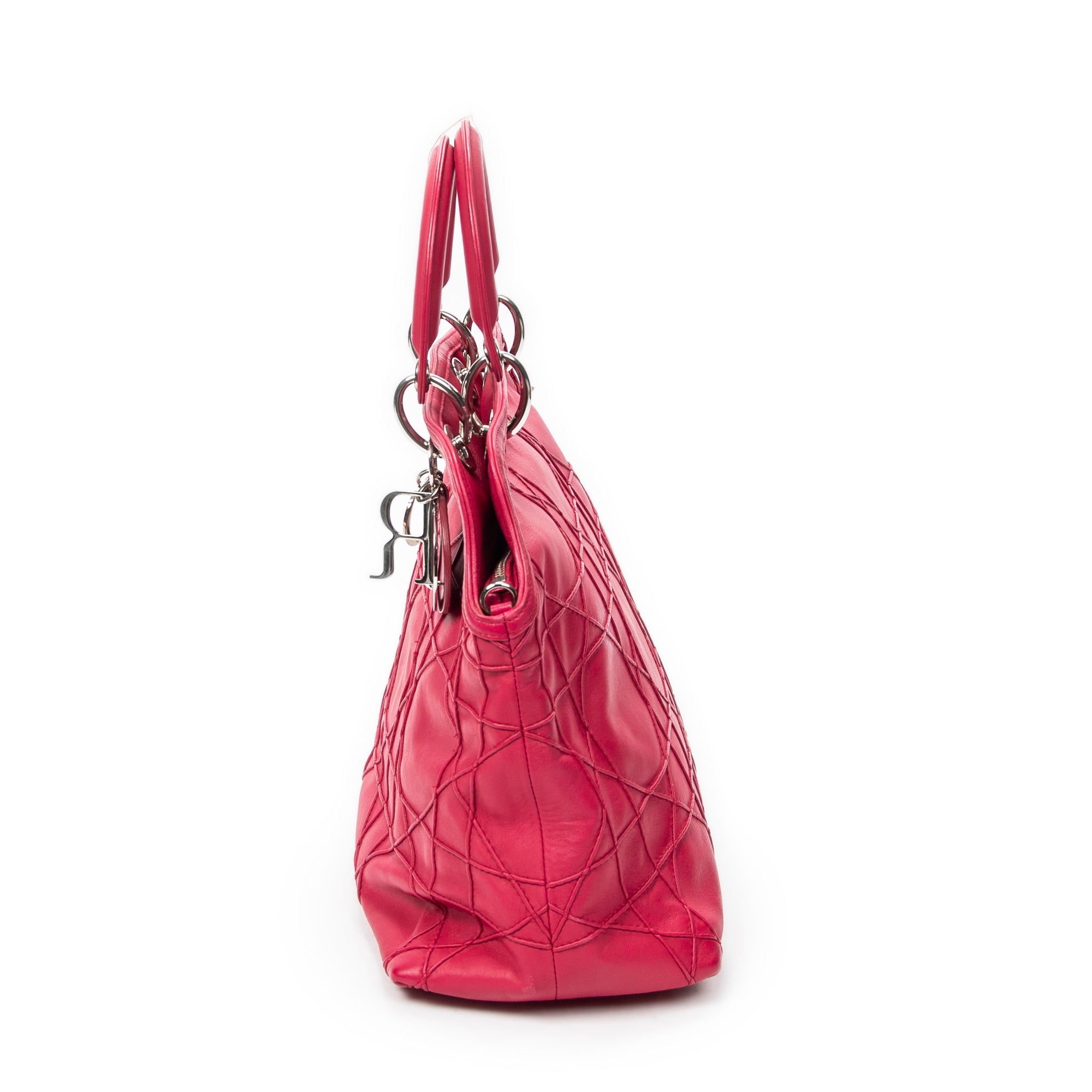 Shoulder Bag Medium Granville Tote Raspberry Pink Maxi Cannage Lambskin Leather