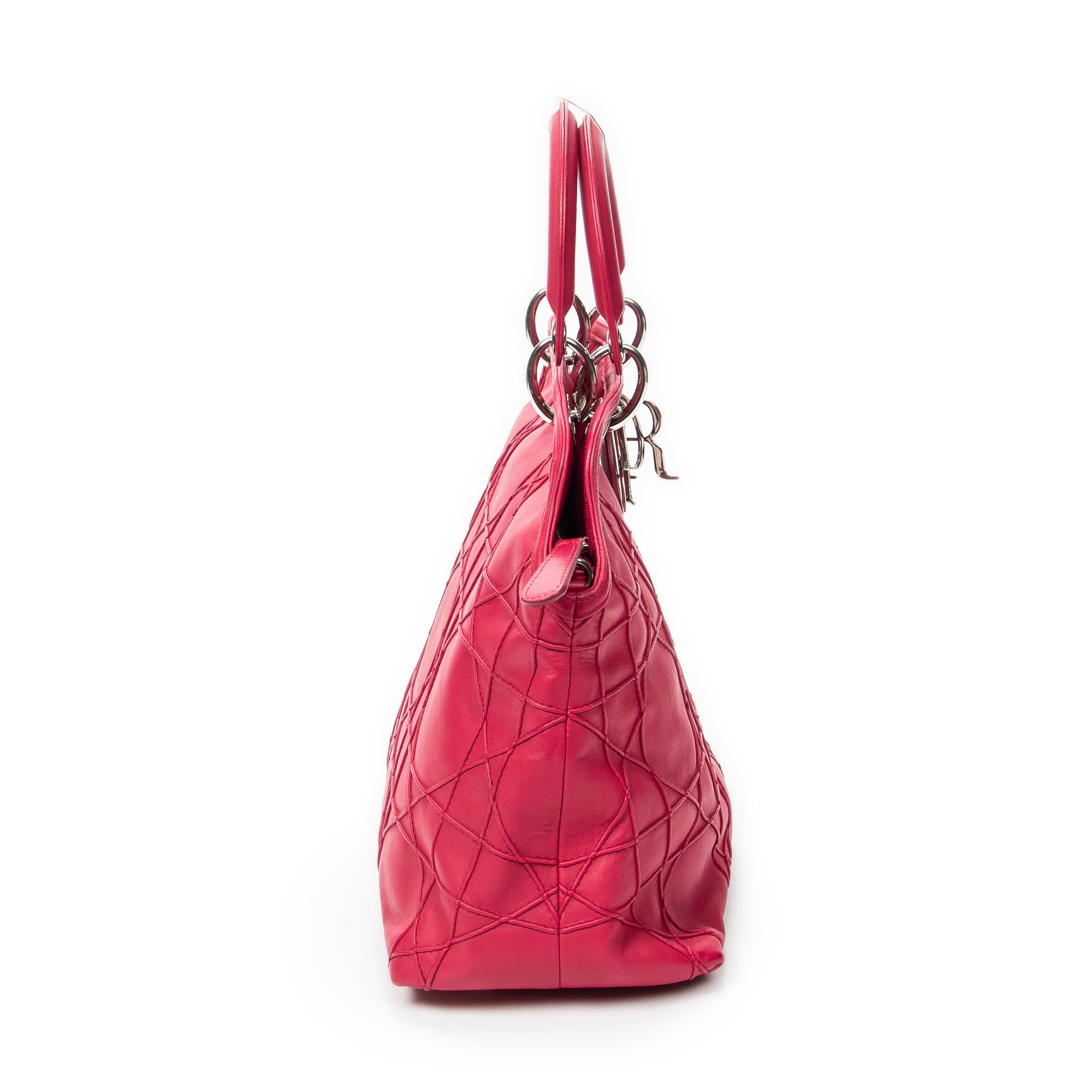 Shoulder Bag Medium Granville Tote Raspberry Pink Maxi Cannage Lambskin Leather
