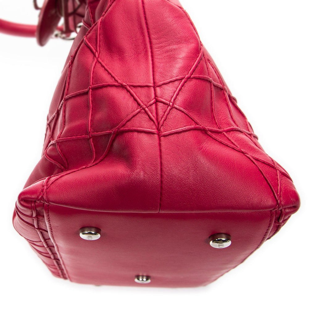 Shoulder Bag Medium Granville Tote Raspberry Pink Maxi Cannage Lambskin Leather