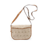 Shoulder Bag Vintage Flap Crossbody Brown Honeycomb Coated Canvas
