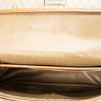 Shoulder Bag Vintage Flap Crossbody Brown Honeycomb Coated Canvas
