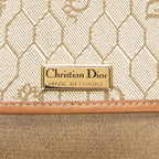 Shoulder Bag Vintage Flap Crossbody Brown Honeycomb Coated Canvas