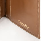 Wallet Compact French Purse Brown Honeycomb Coated Canvas