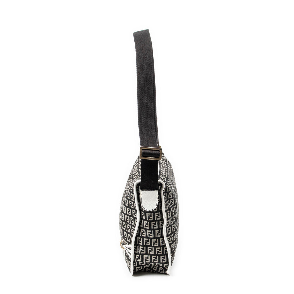 Shoulder Bag Triple-Strand Messenger Black Zucchino Canvas