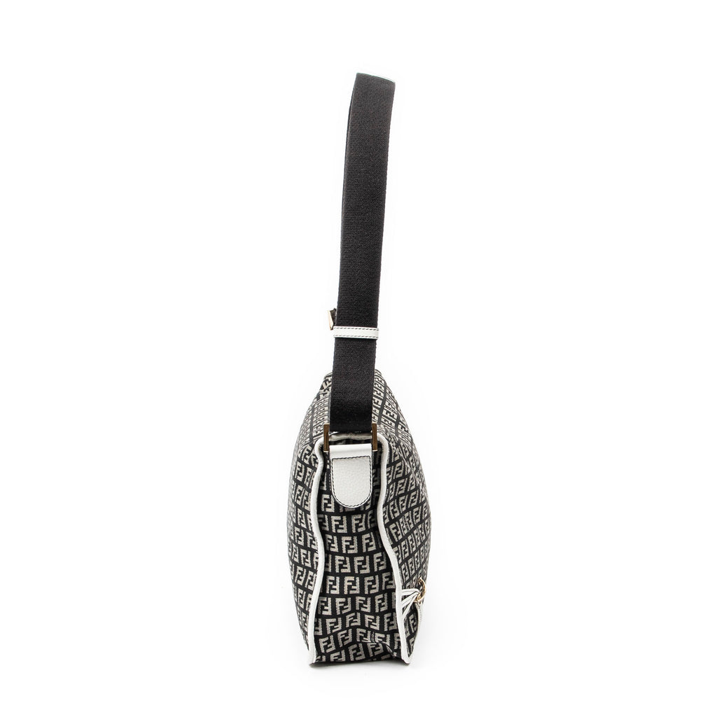 Shoulder Bag Triple-Strand Messenger Black Zucchino Canvas