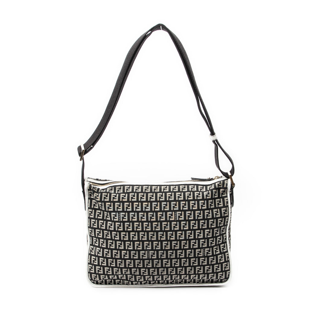 Shoulder Bag Triple-Strand Messenger Black Zucchino Canvas