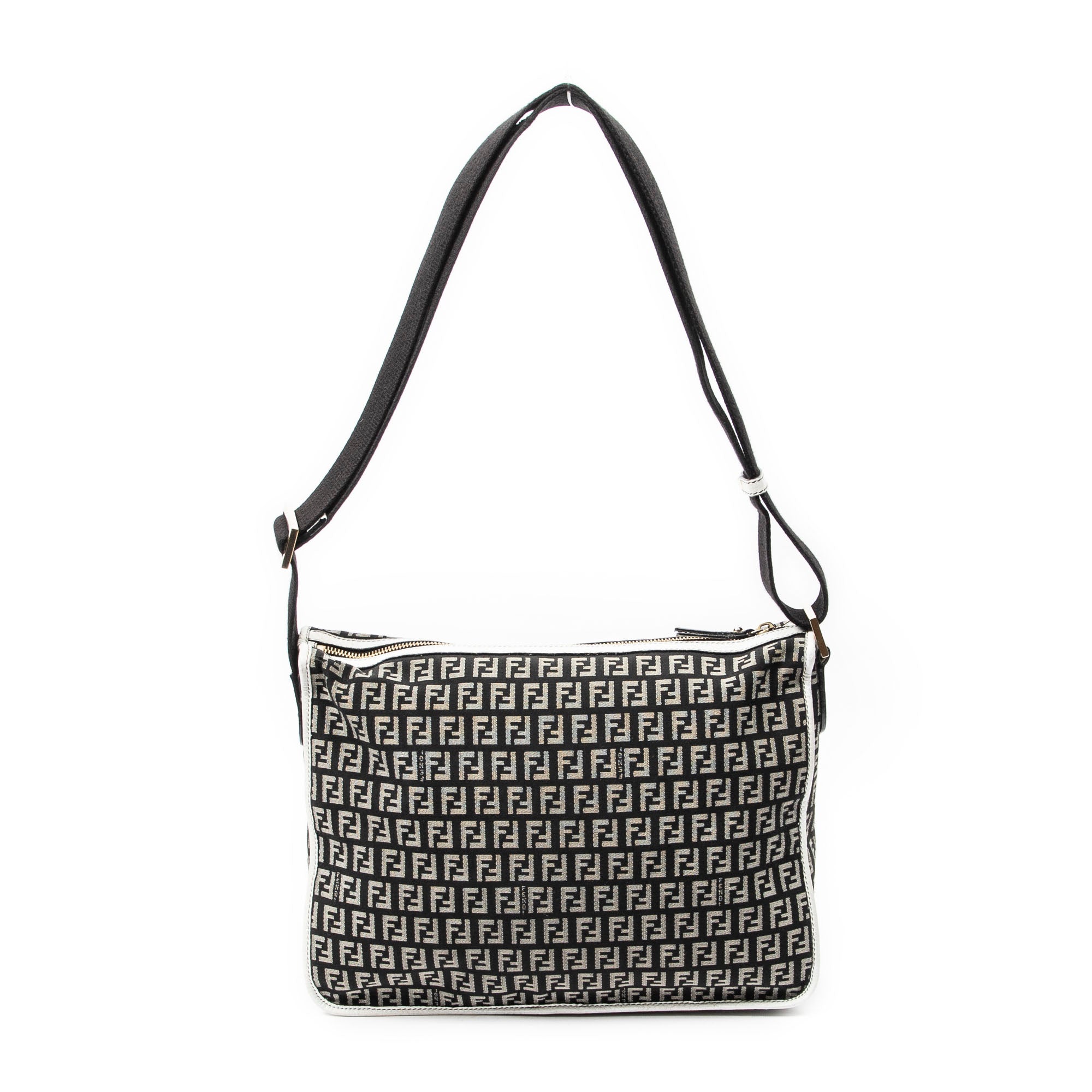 Shoulder Bag Triple-Strand Messenger Black Zucchino Canvas