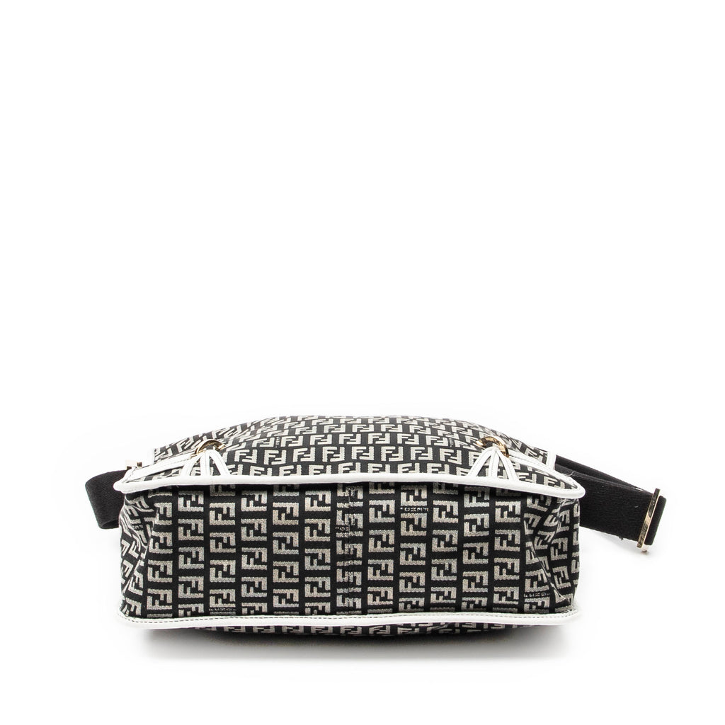 Shoulder Bag Triple-Strand Messenger Black Zucchino Canvas