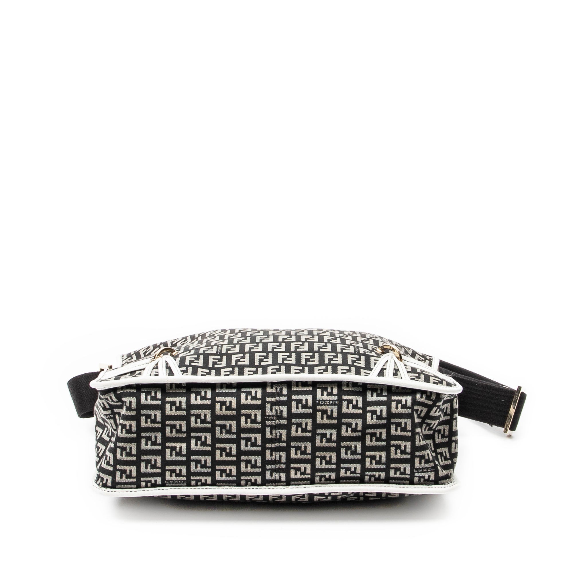 Shoulder Bag Triple-Strand Messenger Black Zucchino Canvas