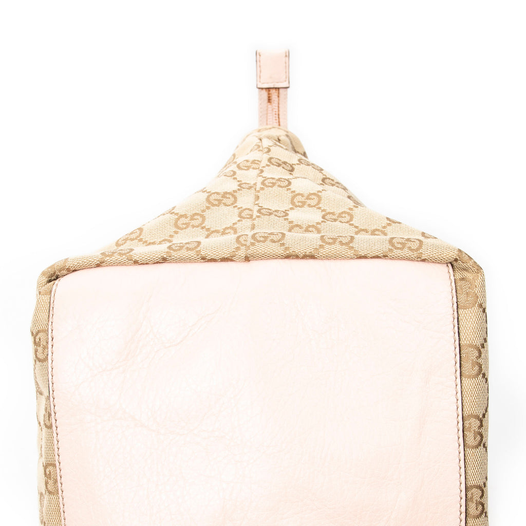 Shoulder Bag Medium Web Trapeze Tote Light Pink Monogrammed Canvas
