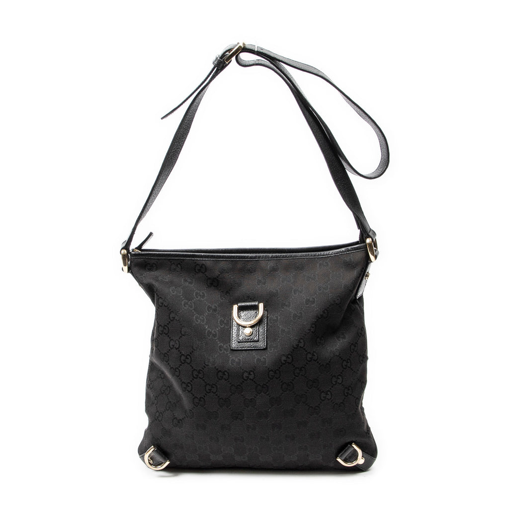 Shoulder Bag Abbey Crossbody Black Monogrammed Canvas