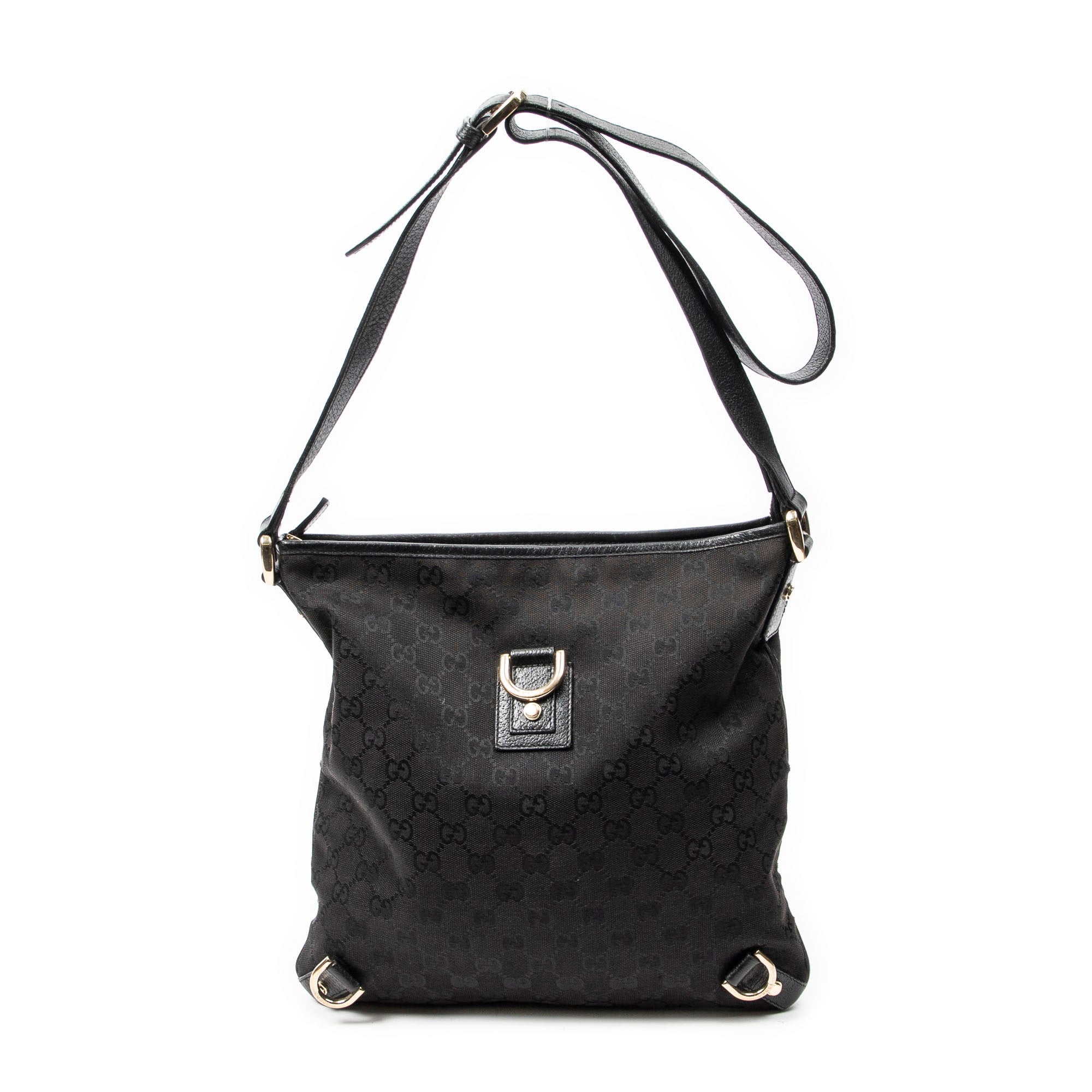 Shoulder Bag Abbey Crossbody Black Monogrammed Canvas