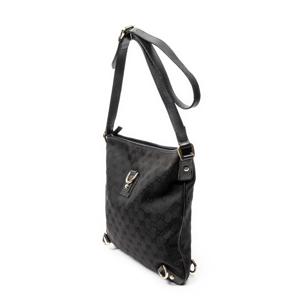 Shoulder Bag Abbey Crossbody Black Monogrammed Canvas