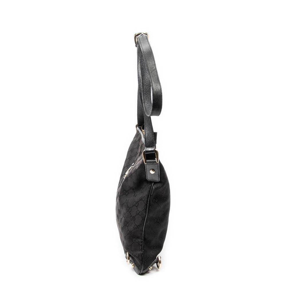 Shoulder Bag Abbey Crossbody Black Monogrammed Canvas