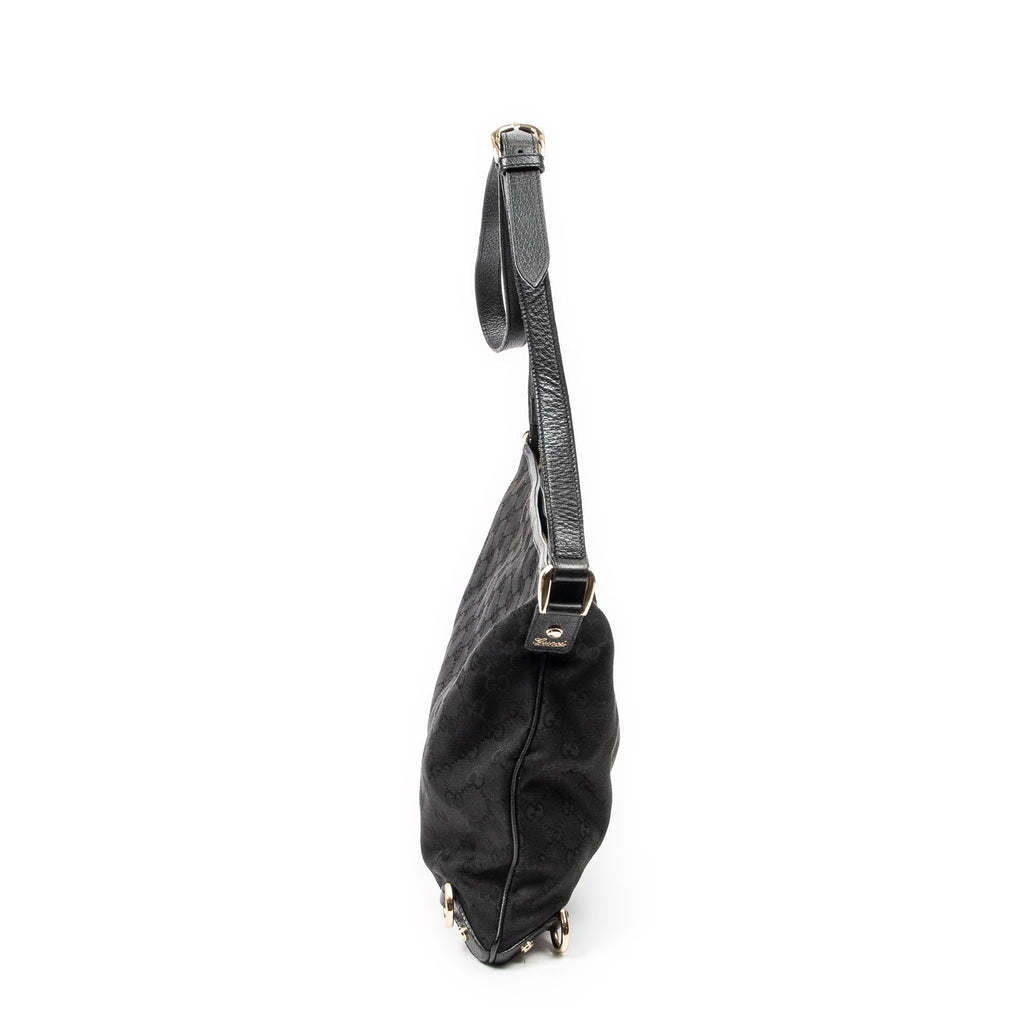 Shoulder Bag Abbey Crossbody Black Monogrammed Canvas
