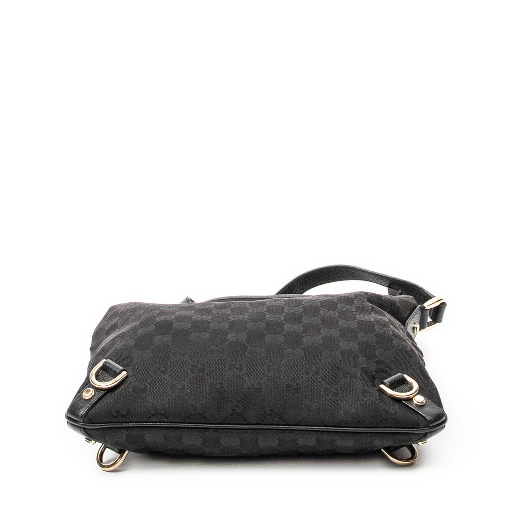 Shoulder Bag Abbey Crossbody Black Monogrammed Canvas