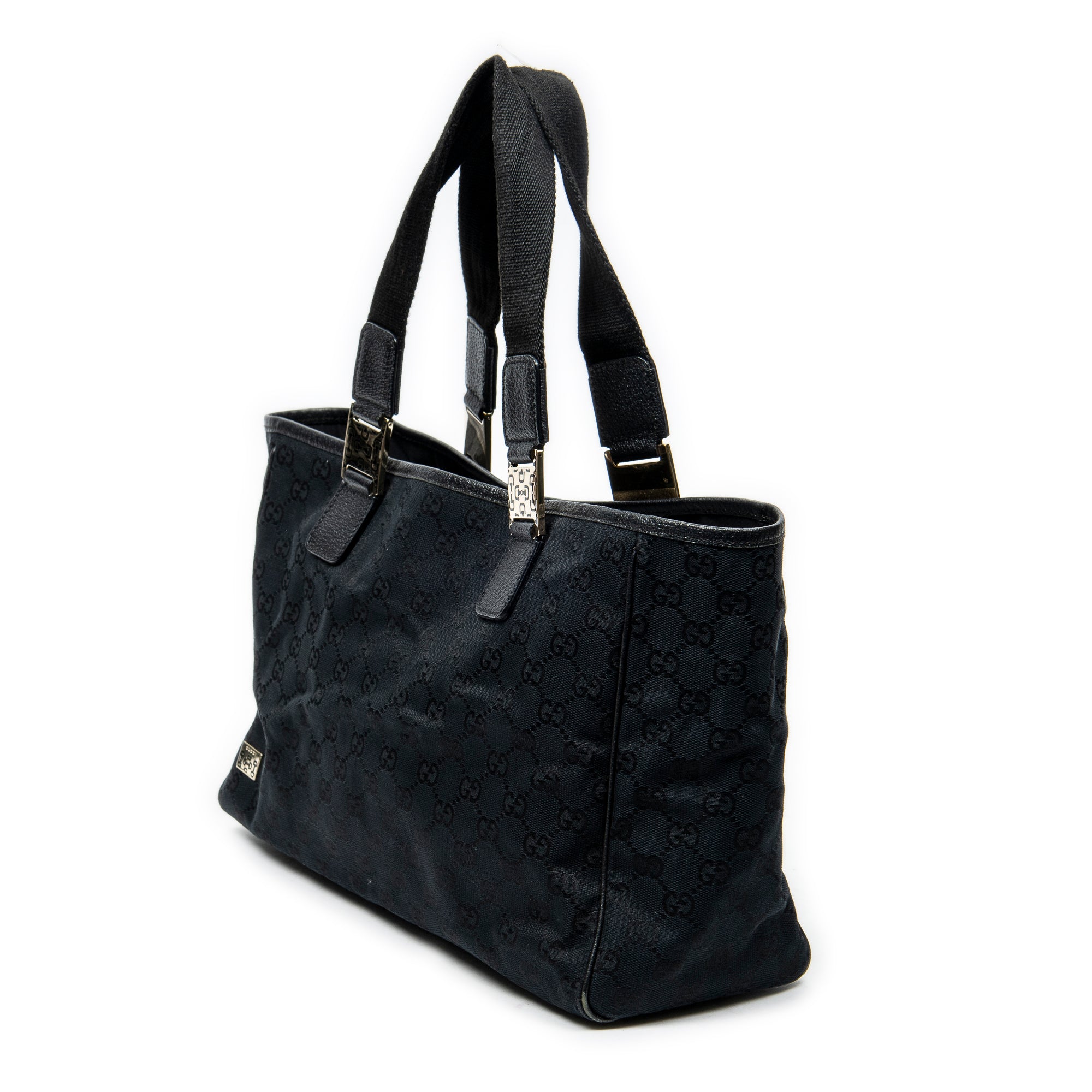Handbag Medium Pop Tote Black Monogrammed Canvas