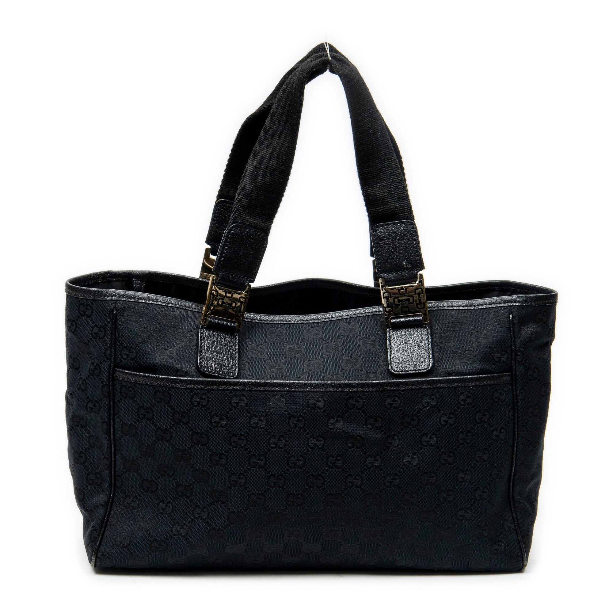 Handbag Medium Pop Tote Black Monogrammed Canvas