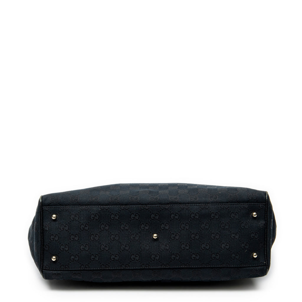 Handbag Medium Pop Tote Black Monogrammed Canvas
