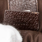 Handbag Front Pocket Shopping Tote Brown Monogrammed Canvas