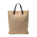 Handbag Flat Vertical Tote Brown Monogrammed Canvas