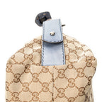 Shoulder Bag Large Bamboo Bar Boston Blue Monogrammed Canvas