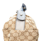 Shoulder Bag Large Bamboo Bar Boston Blue Monogrammed Canvas