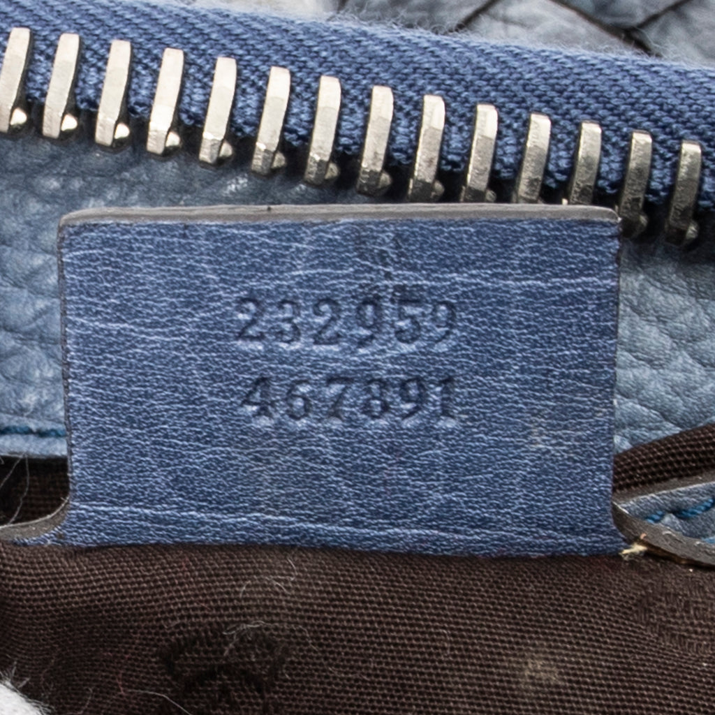 Shoulder Bag Large Bamboo Bar Boston Blue Monogrammed Canvas