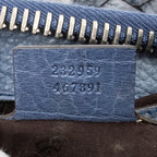 Shoulder Bag Large Bamboo Bar Boston Blue Monogrammed Canvas