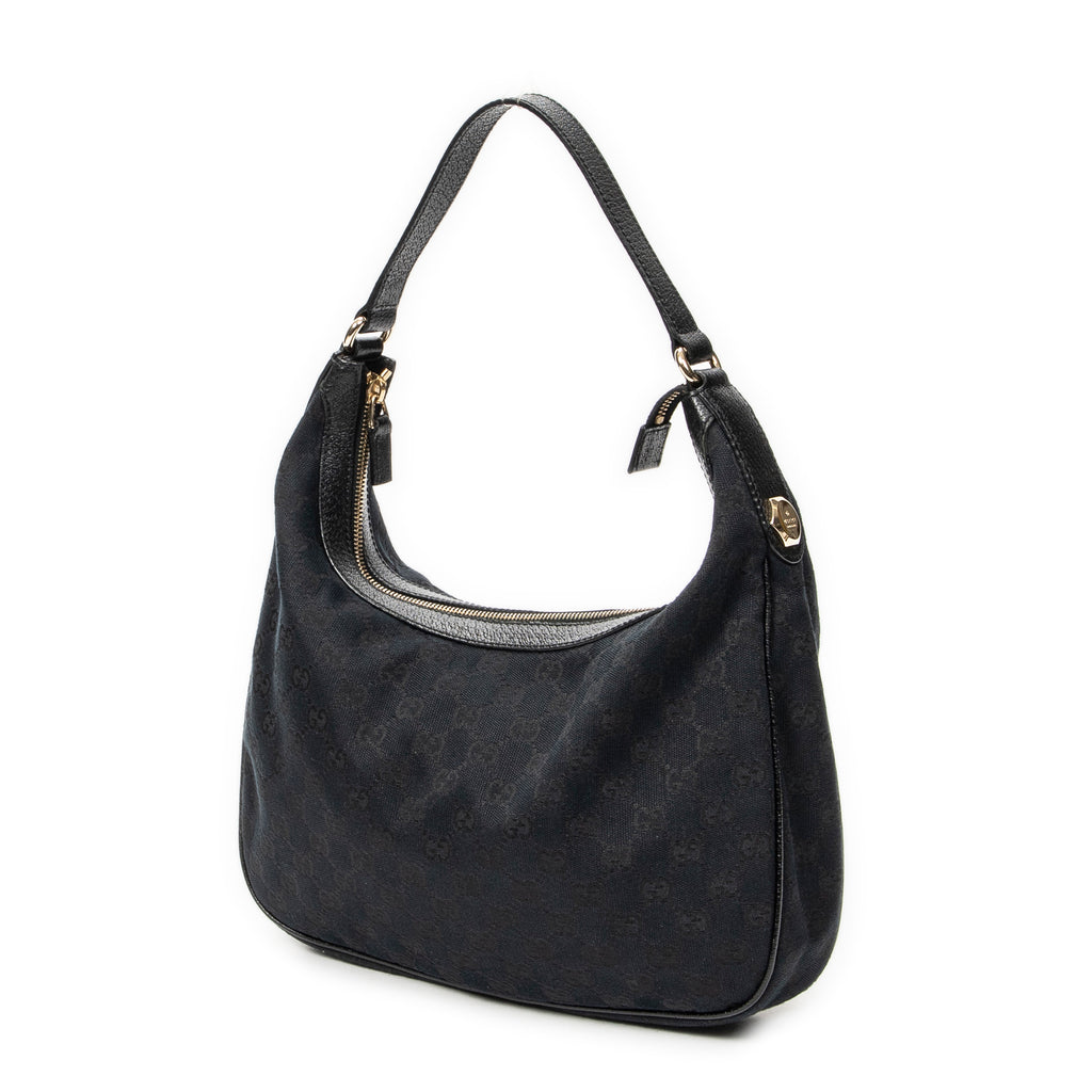 Sac à bandoulière petit Charmy Hobo en toile monogrammée noire