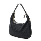 Sac à bandoulière petit Charmy Hobo en toile monogrammée noire
