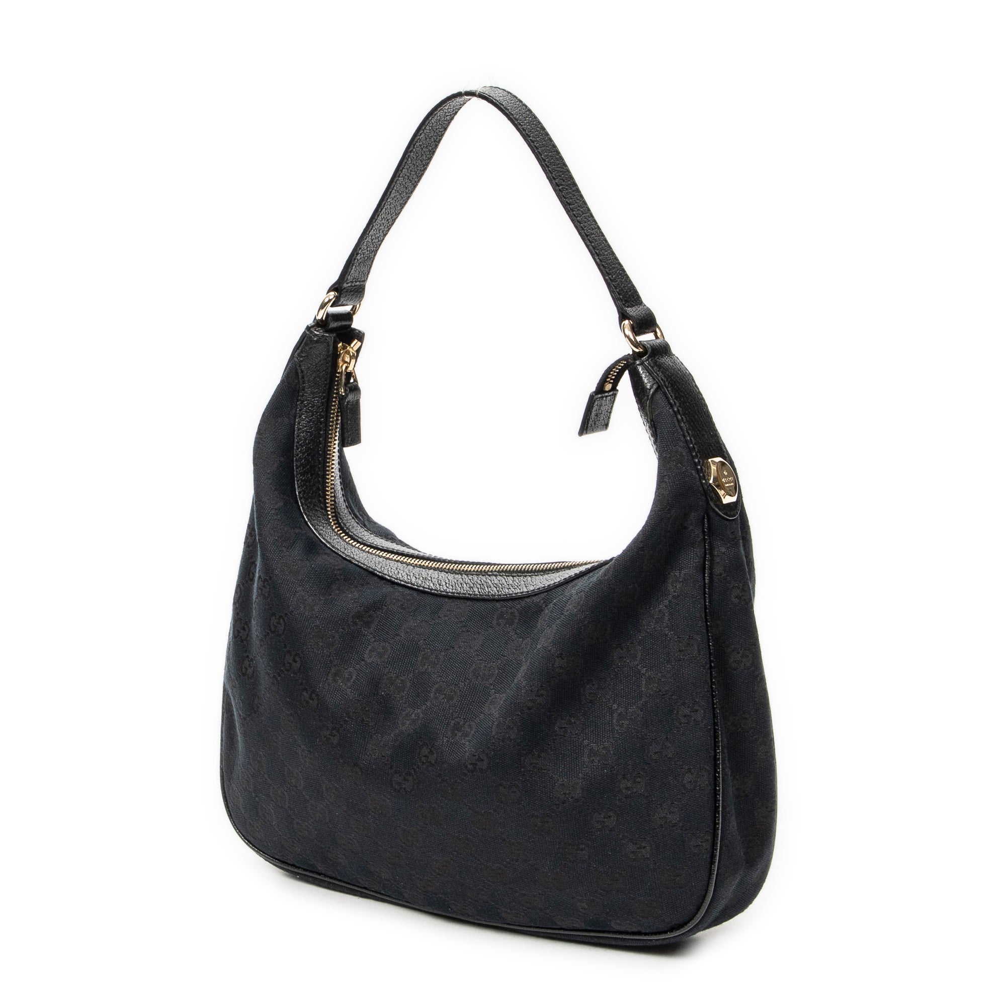 Bolso de Hombro Pequeño Charmy Hobo Lona Monogram con Negro