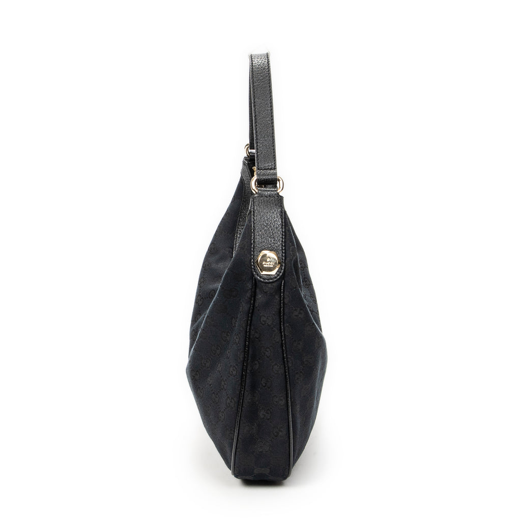 Shoulder Bag Small Charmy Hobo Black Monogrammed Canvas
