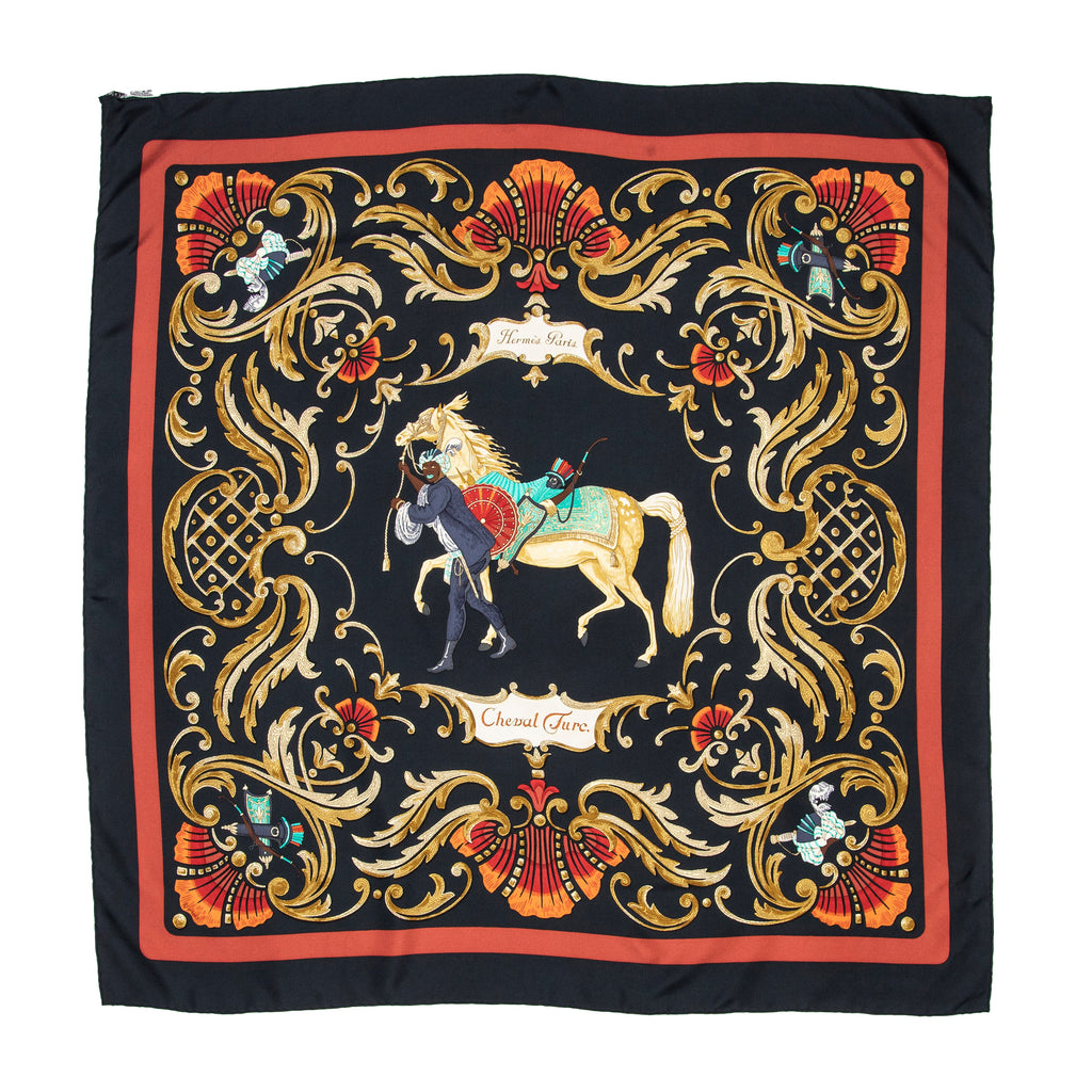 Hermès - Carré - Noir/Rouge/Or
