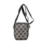 Shoulder Bag Small Messenger Crossbody Black Anagram Print Coated Canvas