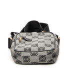 Shoulder Bag Small Messenger Crossbody Black Anagram Print Coated Canvas
