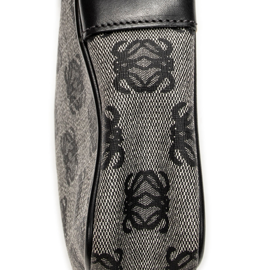 Shoulder Bag Small Messenger Crossbody Black Anagram Print Coated Canvas
