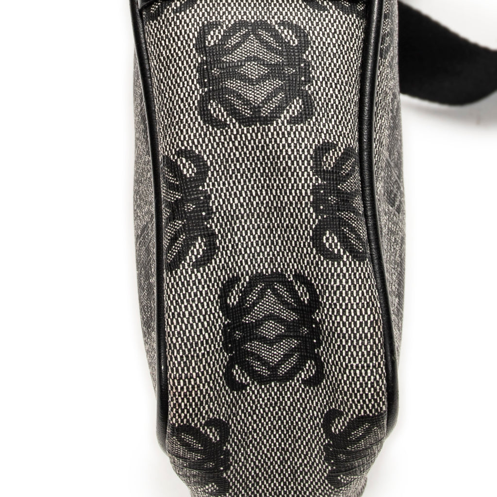 Shoulder Bag Small Messenger Crossbody Black Anagram Print Coated Canvas
