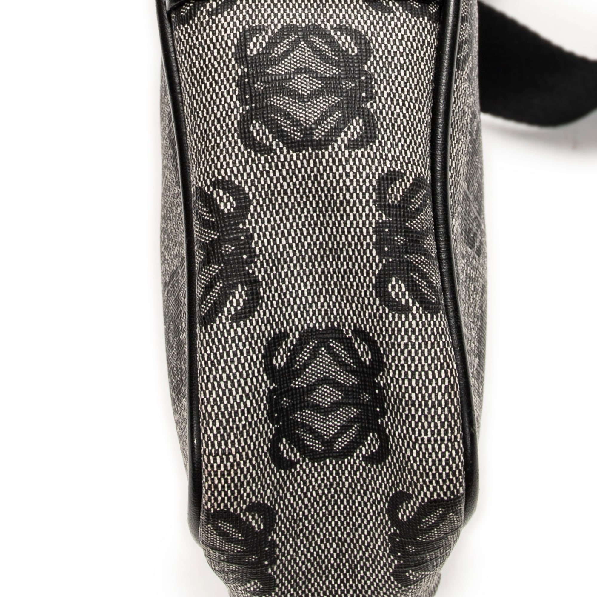 Shoulder Bag Small Messenger Crossbody Black Anagram Print Coated Canvas