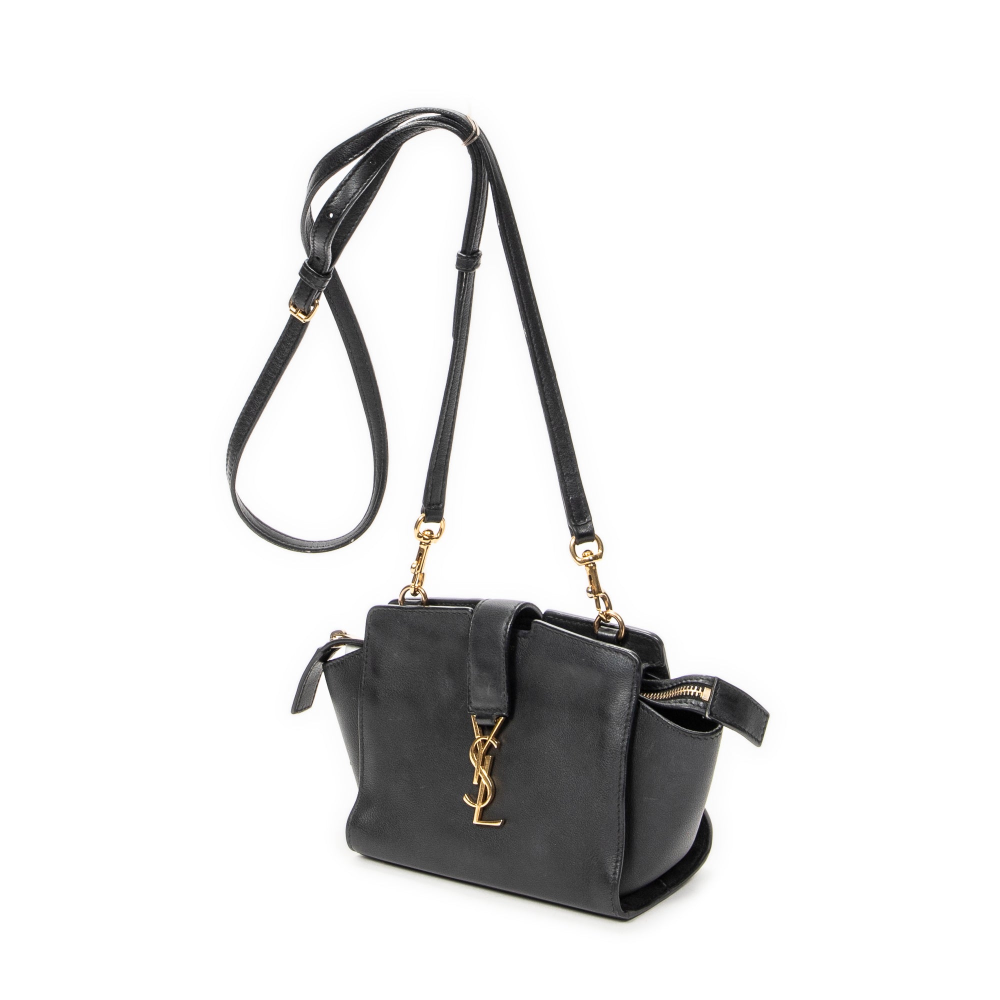 Shoulder Bag Toy Monogram Cabas Black Calfskin Leather