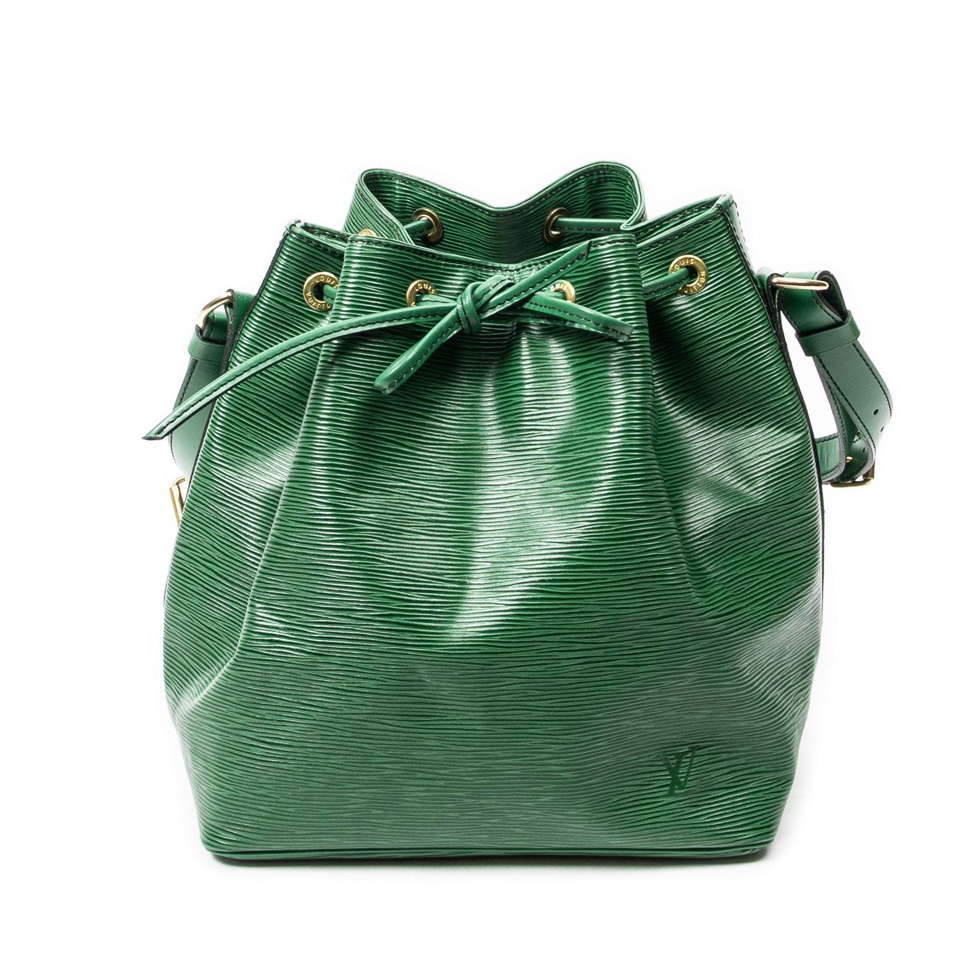 Shoulder Bag Noe Black Stitching PM Green Epi