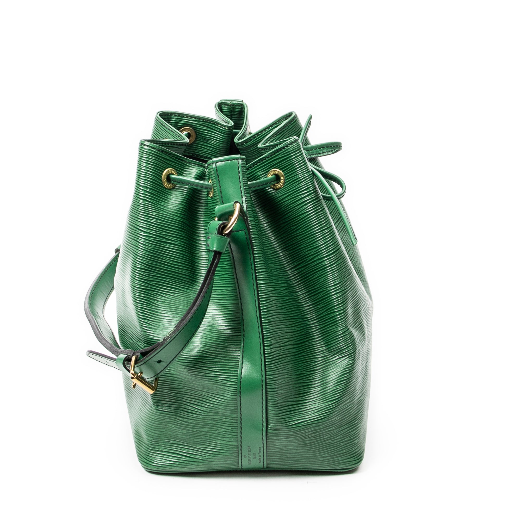 Shoulder Bag Noe Black Stitching PM Green Epi