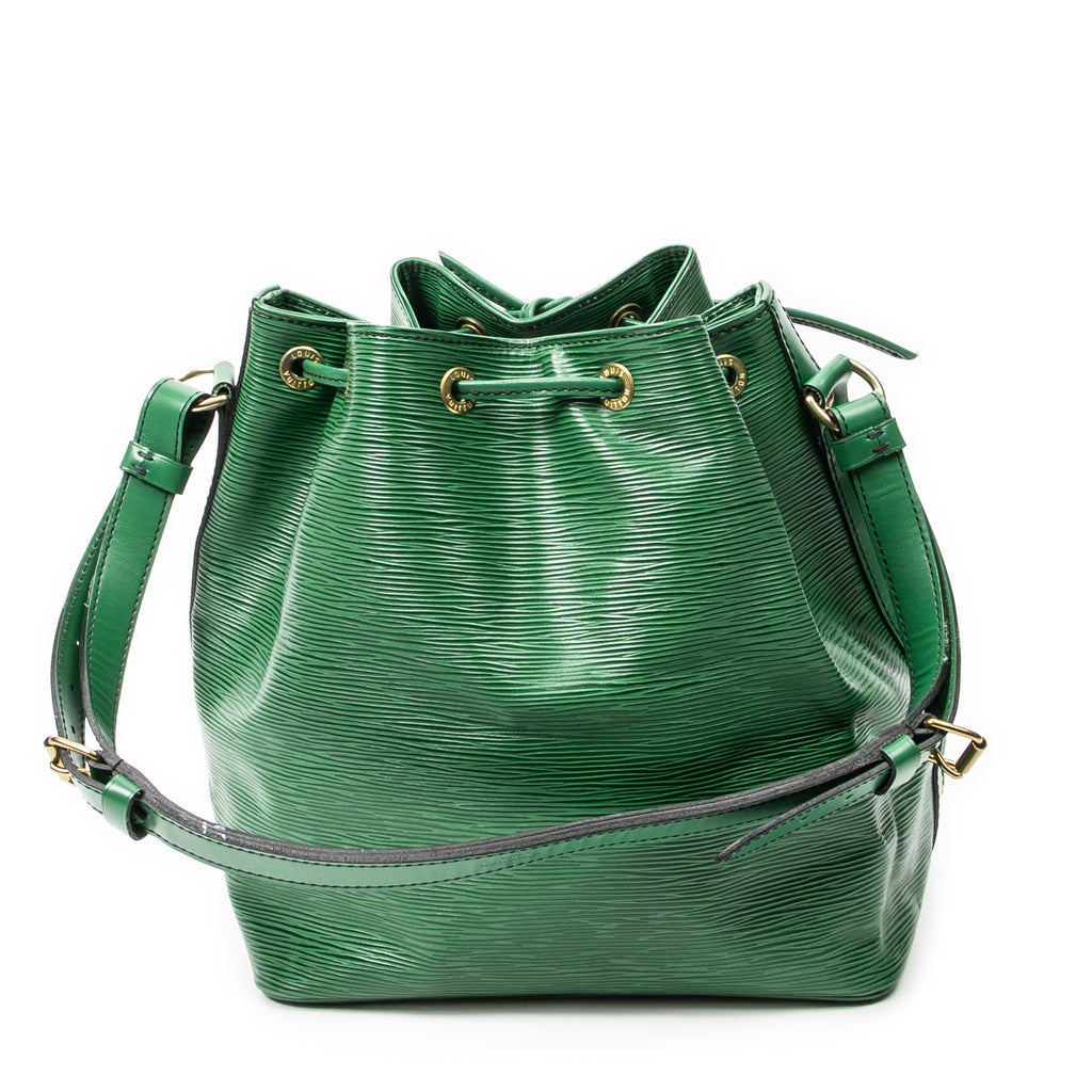 Shoulder Bag Noe Black Stitching PM Green Epi