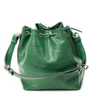 Shoulder Bag Noe Black Stitching PM Green Epi