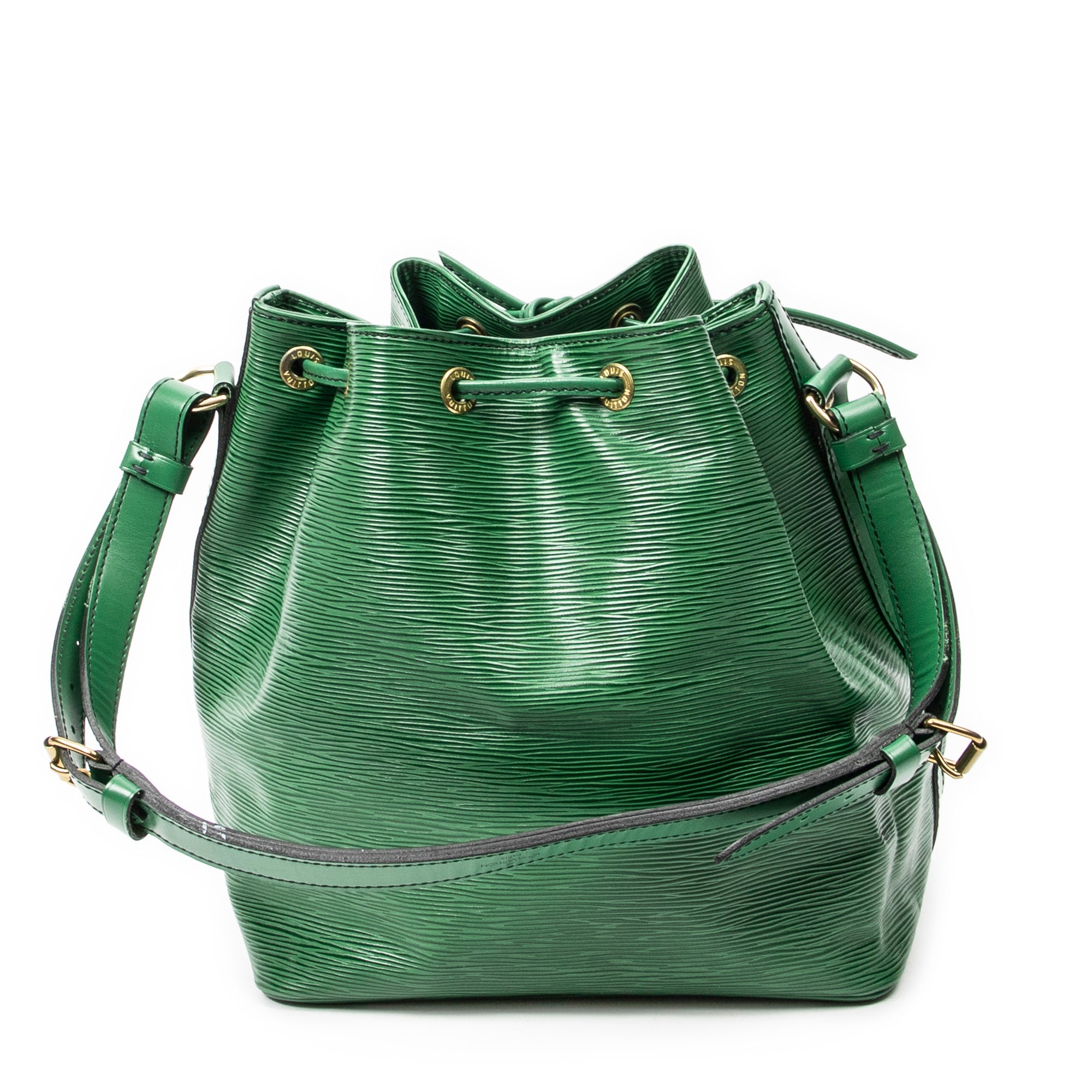 Shoulder Bag Noe Black Stitching PM Green Epi